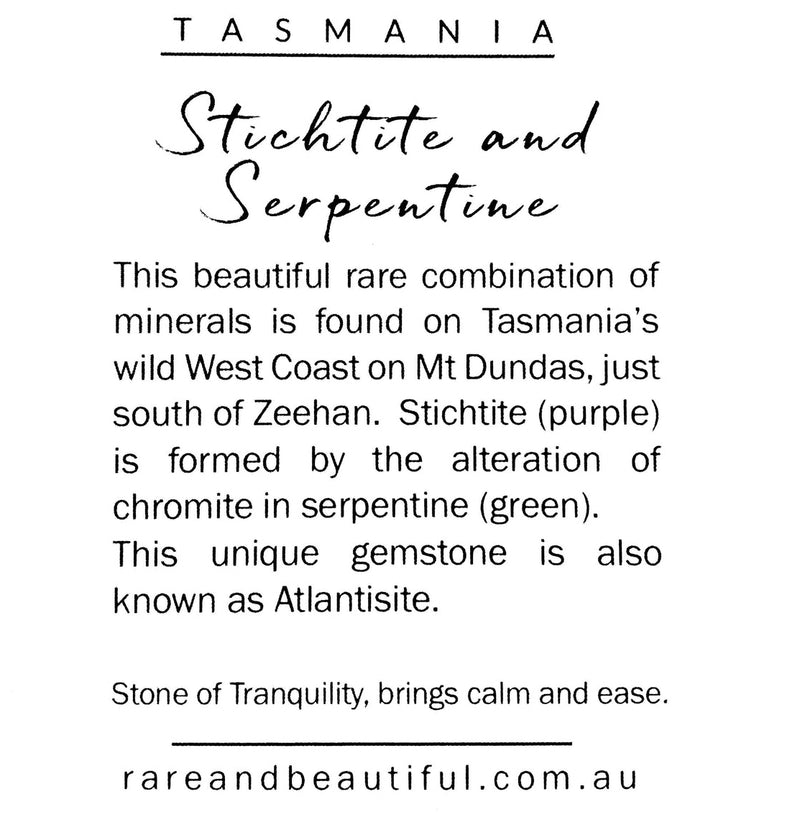 Stichtite and Serpentine bar drop earrings-Tasmanian Jewellery and gemstones-Rare and Beautiful