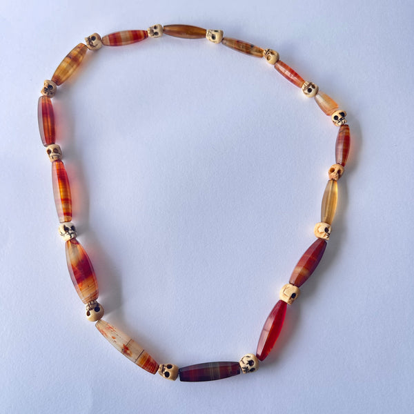 Carnelian and Bone Necklace-Tasmanian Jewellery and gemstones-Rare and Beautiful