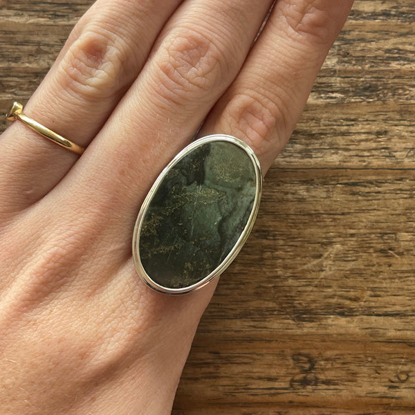 Adjustable Oval Jade Ring-Tasmanian Jewellery and gemstones-Rare and Beautiful