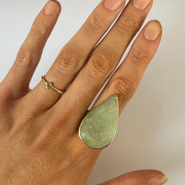 Large Pear Aquamarine Ring-Tasmanian Jewellery and gemstones-Rare and Beautiful