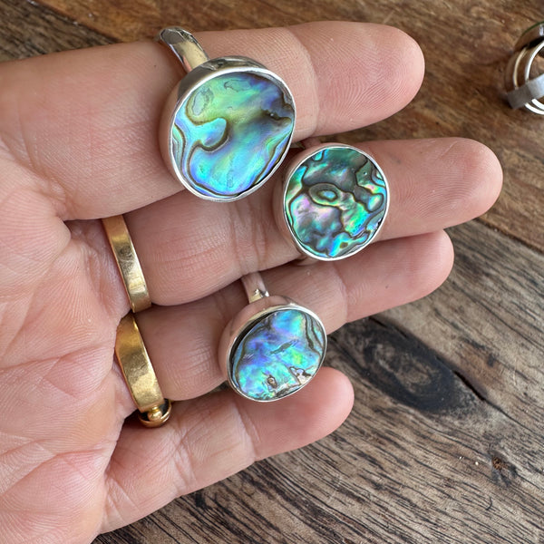 Paua Shell rings-Tasmanian Jewellery and gemstones-Rare and Beautiful
