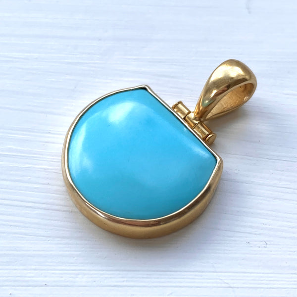 Gold Tasmanian Turquoise Pendant-Tasmanian Jewellery and gemstones-Rare and Beautiful