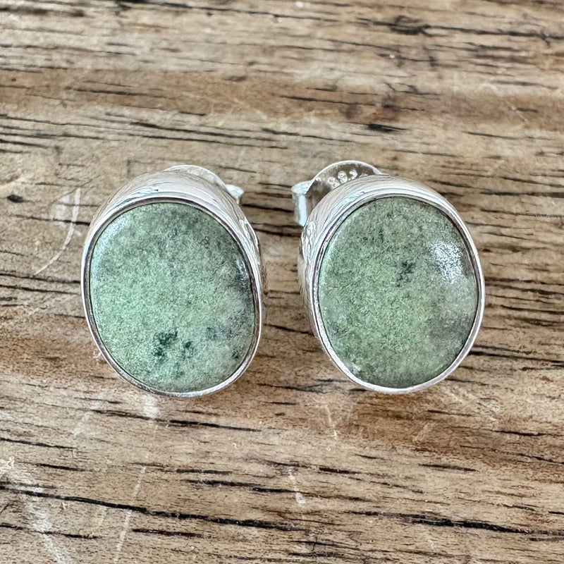 Petite Tasmanian Jade Studs-Tasmanian Jewellery and gemstones-Rare and Beautiful