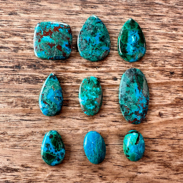 Malachite and Chrysocolla x9-Tasmanian Jewellery and gemstones-Rare and Beautiful