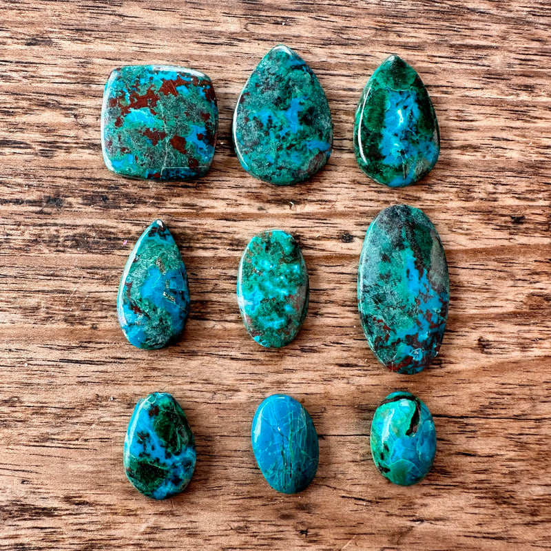 Malachite and Chrysocolla x9-Tasmanian Jewellery and gemstones-Rare and Beautiful