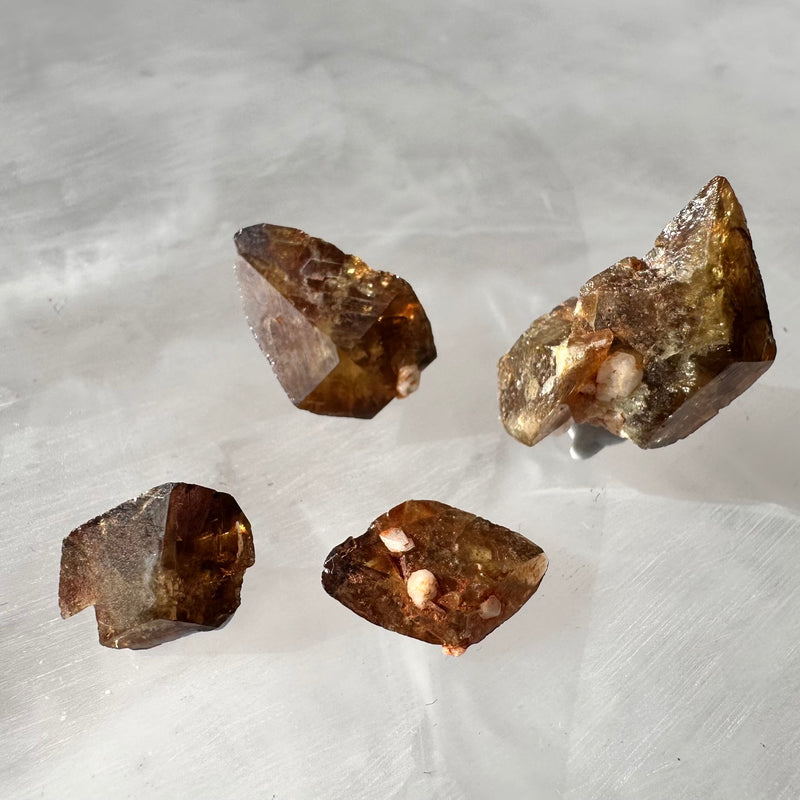 Sphene (titanite) Crystals x4-Tasmanian Jewellery and gemstones-Rare and Beautiful