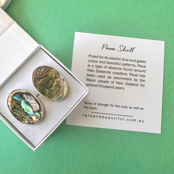 Paua Shell Cufflinks-Tasmanian Jewellery and gemstones-Rare and Beautiful