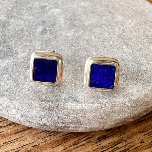 Lapis Lazuli Studs-Tasmanian Jewellery and gemstones-Rare and Beautiful