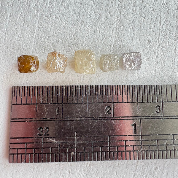 5 Cubic Diamond crystals (4)-Tasmanian Jewellery and gemstones-Rare and Beautiful