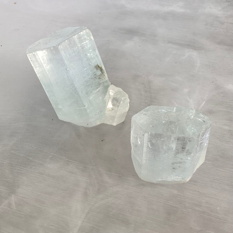 Aquamarine Crystals x2-Tasmanian Jewellery and gemstones-Rare and Beautiful