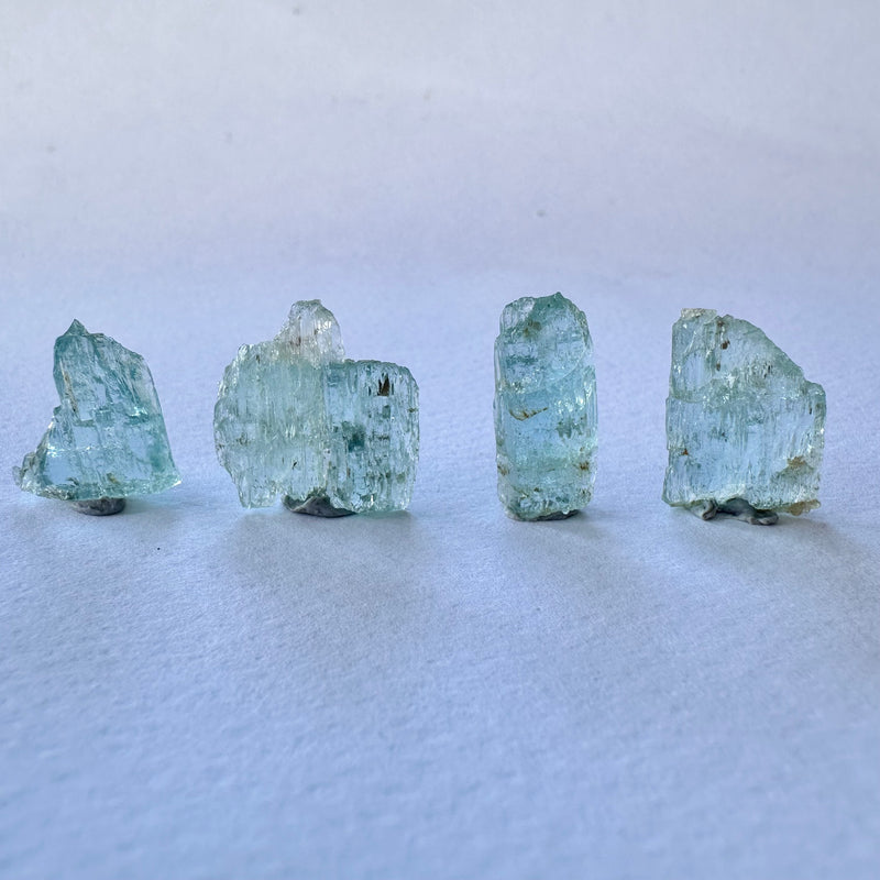 Etched Aquamarine Crystals x4-Tasmanian Jewellery and gemstones-Rare and Beautiful