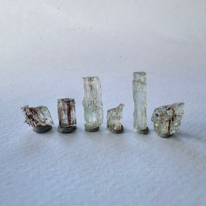 6 Etched Aquamarine Crystals-Tasmanian Jewellery and gemstones-Rare and Beautiful