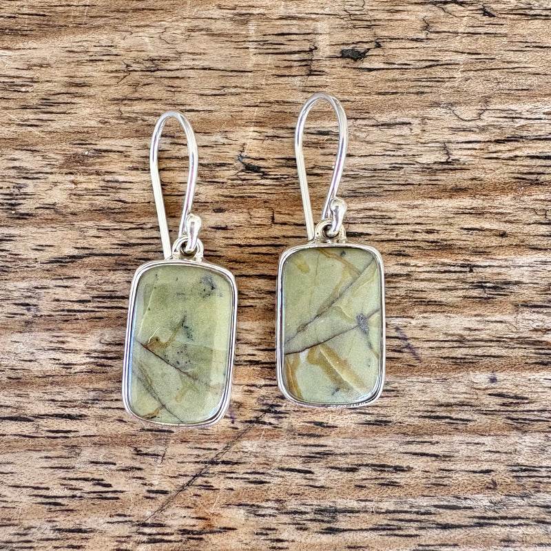 Jade drop earrings-Tasmanian Jewellery and gemstones-Rare and Beautiful