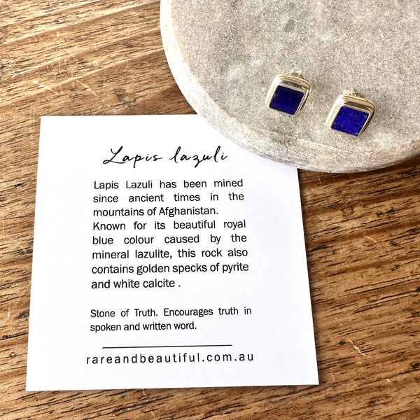 Lapis Lazuli Studs-Tasmanian Jewellery and gemstones-Rare and Beautiful