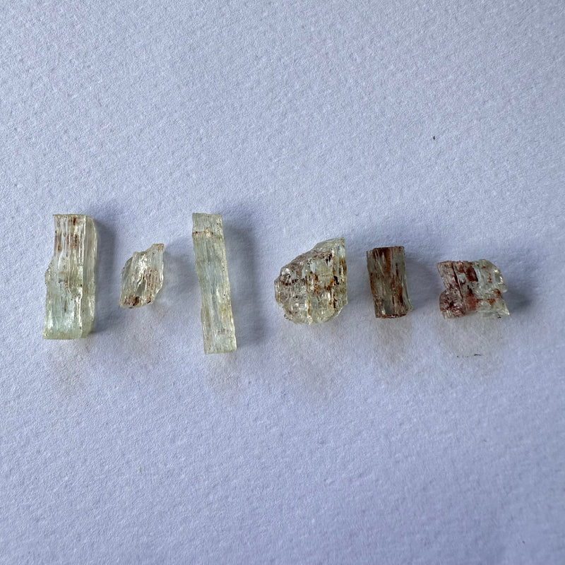 6 Etched Aquamarine Crystals-Tasmanian Jewellery and gemstones-Rare and Beautiful