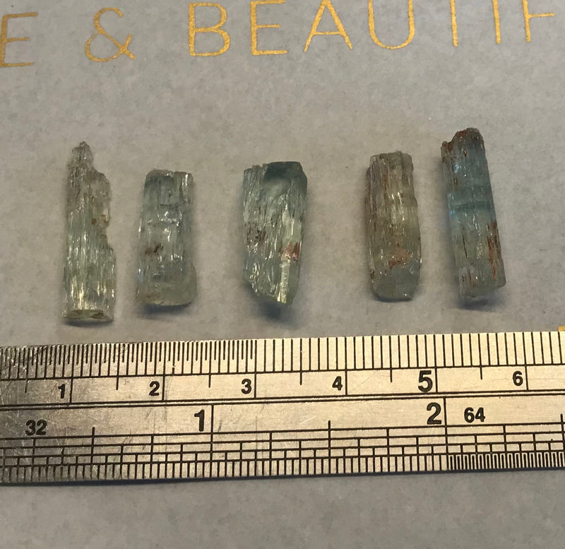 5 Aquamarine Crystals-Tasmanian Jewellery and gemstones-Rare and Beautiful