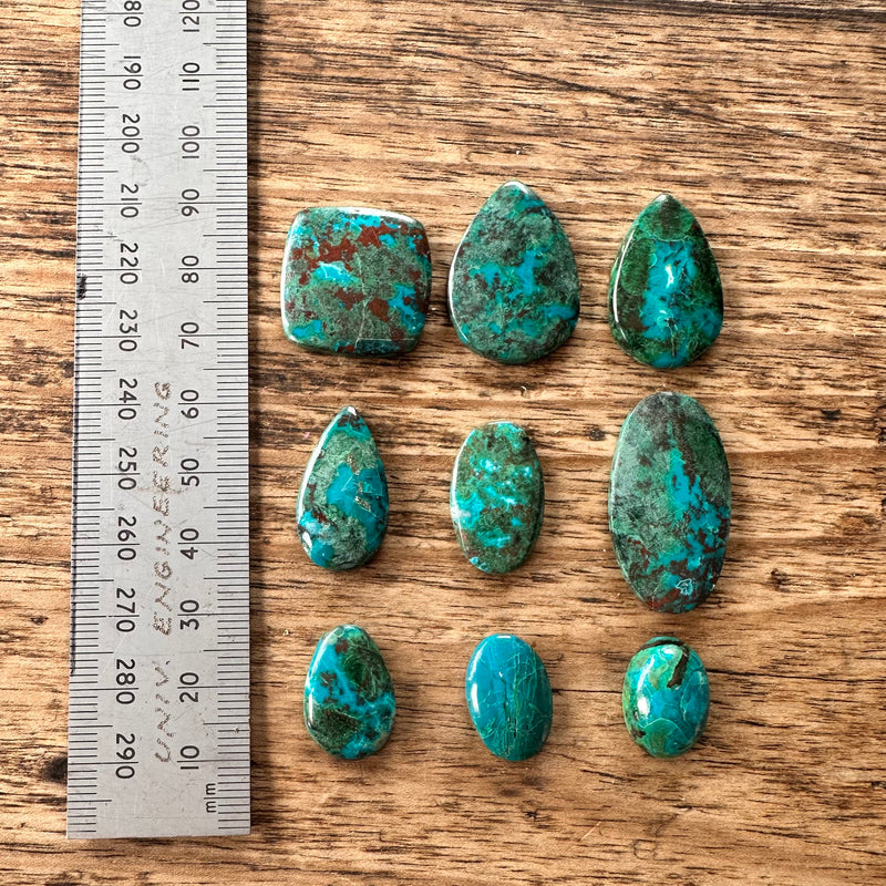 Malachite and Chrysocolla x9-Tasmanian Jewellery and gemstones-Rare and Beautiful