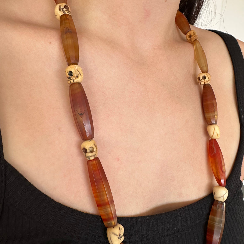 Carnelian and Bone Necklace-Tasmanian Jewellery and gemstones-Rare and Beautiful