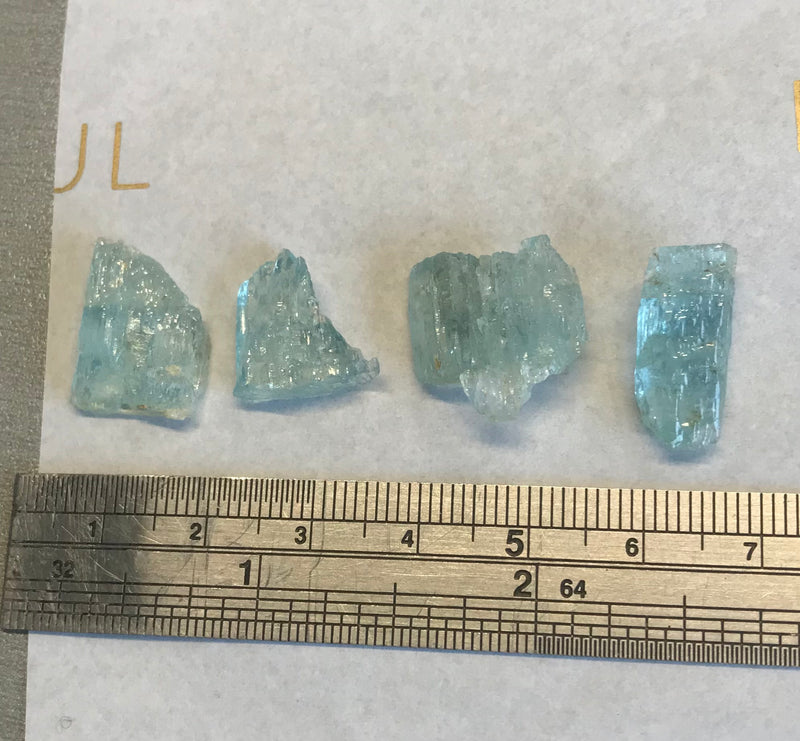 Etched Aquamarine Crystals x4-Tasmanian Jewellery and gemstones-Rare and Beautiful