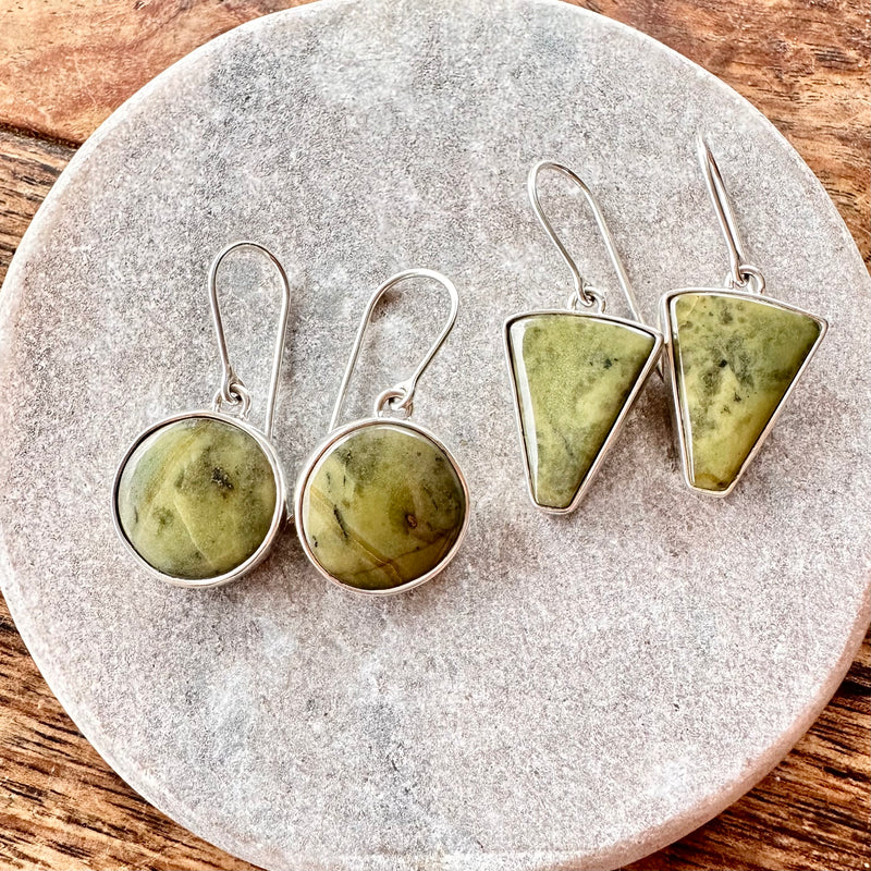 Tasmanian Jade Drop Earrings-Tasmanian Jewellery and gemstones-Rare and Beautiful