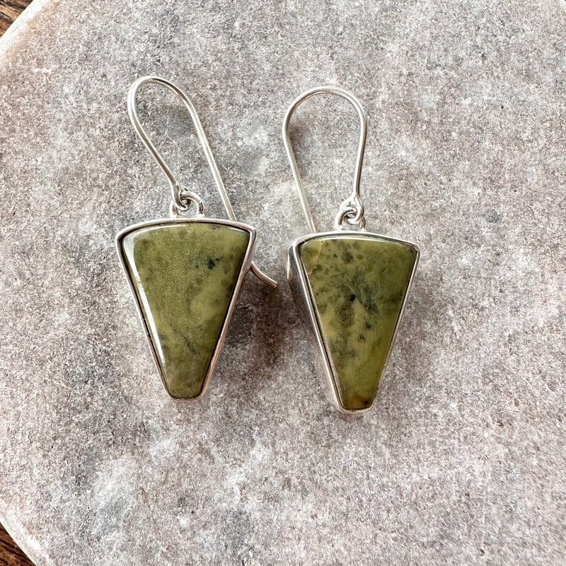 Tasmanian Jade Drop Earrings-Tasmanian Jewellery and gemstones-Rare and Beautiful