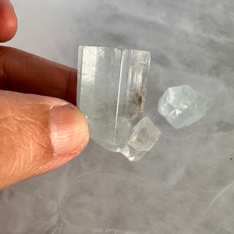 Aquamarine Crystals x2-Tasmanian Jewellery and gemstones-Rare and Beautiful