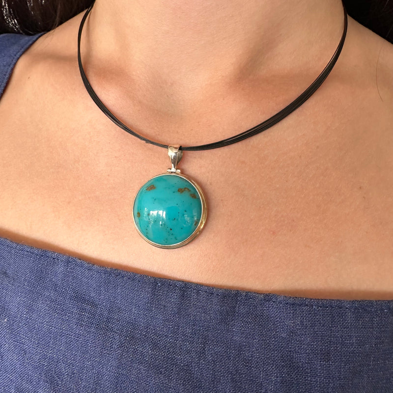 Round Turquoise Pendant-Tasmanian Jewellery and gemstones-Rare and Beautiful