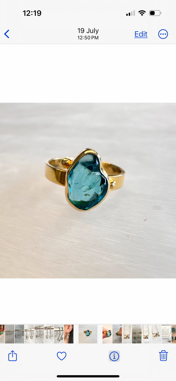 Apatite Pebble Ring-Tasmanian Jewellery and gemstones-Rare and Beautiful