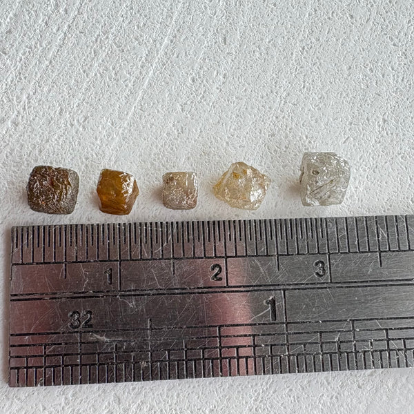 5 Cubic Diamond crystals (3)-Tasmanian Jewellery and gemstones-Rare and Beautiful