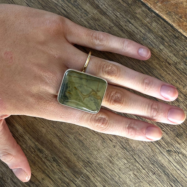 Jade Statement Ring-Tasmanian Jewellery and gemstones-Rare and Beautiful