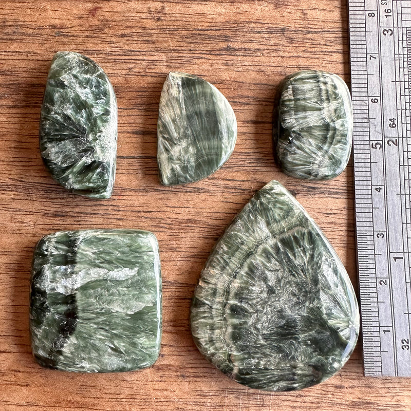 Seraphinite x5-Tasmanian Jewellery and gemstones-Rare and Beautiful