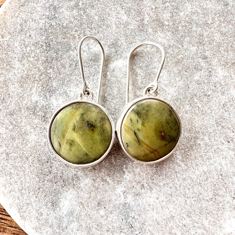 Tasmanian Jade Drop Earrings-Tasmanian Jewellery and gemstones-Rare and Beautiful