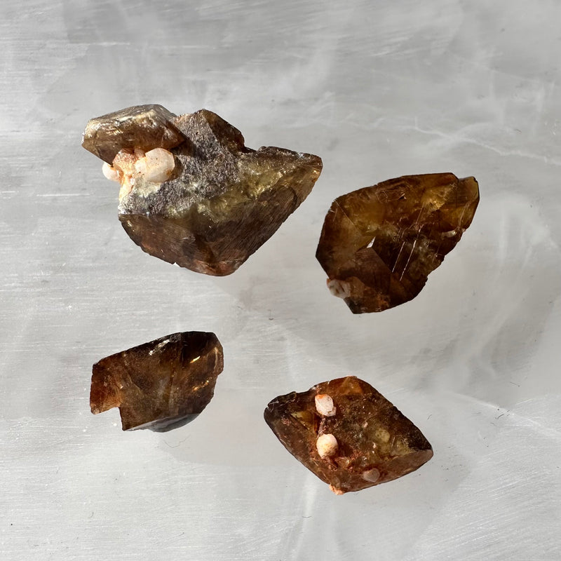 Sphene (titanite) Crystals x4-Tasmanian Jewellery and gemstones-Rare and Beautiful