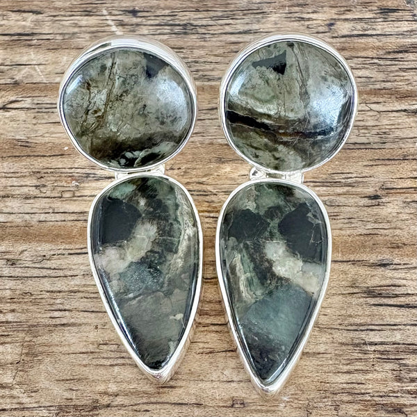 Two stone Jade studs-Tasmanian Jewellery and gemstones-Rare and Beautiful