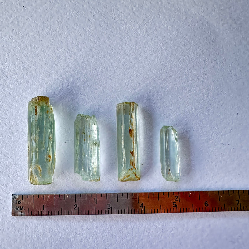 4x Aquamarine Crystals-Tasmanian Jewellery and gemstones-Rare and Beautiful