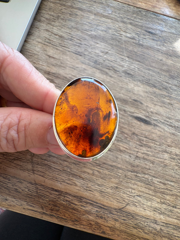 Amber Ring-Tasmanian Jewellery and gemstones-Rare and Beautiful