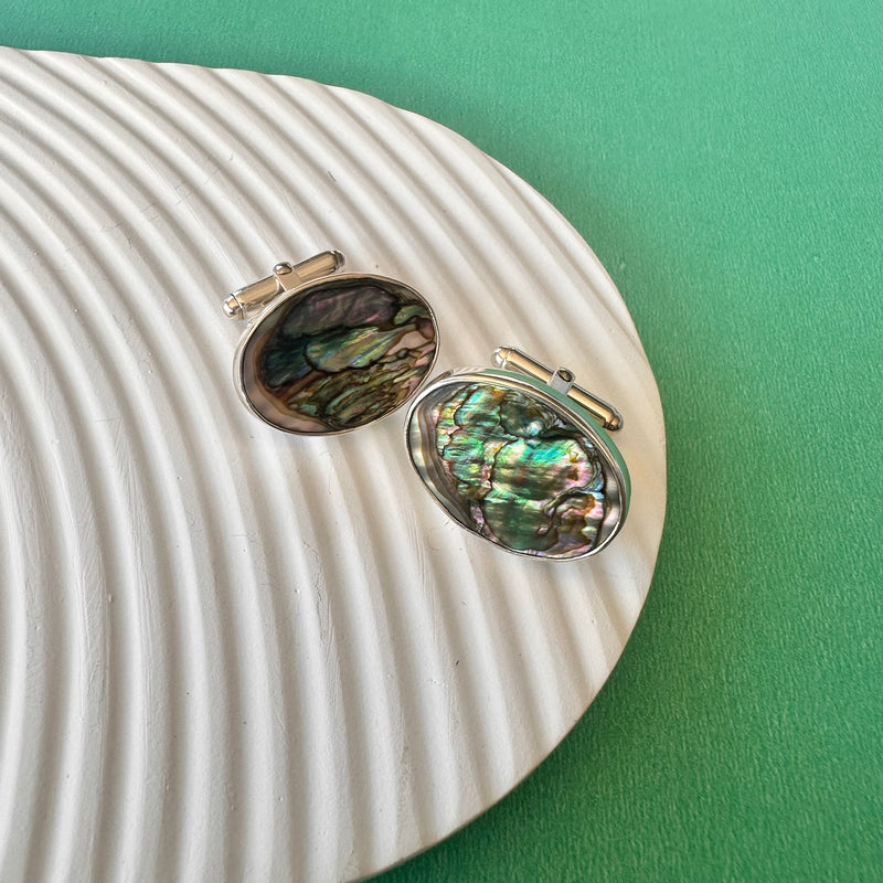 Paua Shell Cufflinks-Tasmanian Jewellery and gemstones-Rare and Beautiful