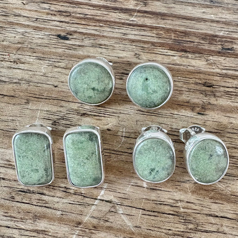 Petite Tasmanian Jade Studs-Tasmanian Jewellery and gemstones-Rare and Beautiful