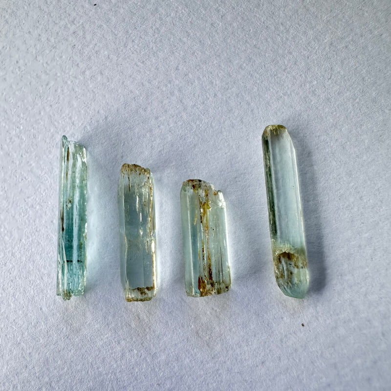 Etched Aquamarine Crystals x4-Tasmanian Jewellery and gemstones-Rare and Beautiful