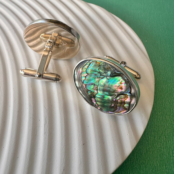 Paua Shell Cufflinks-Tasmanian Jewellery and gemstones-Rare and Beautiful