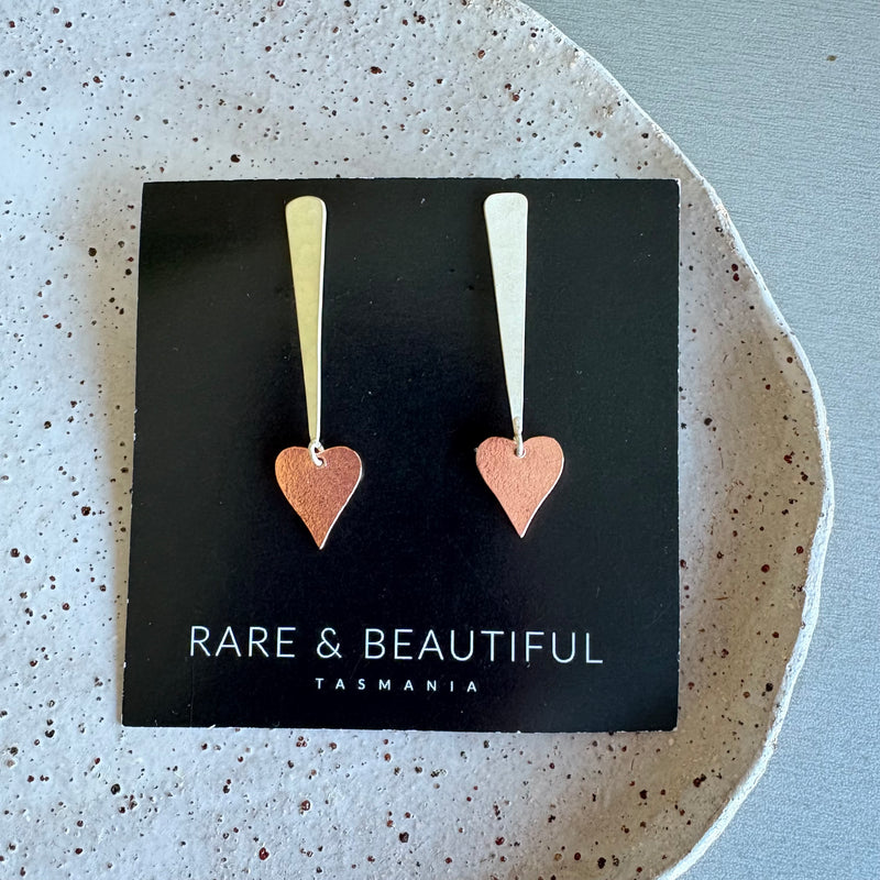 Sweet Heart Earrings-Tasmanian Jewellery and gemstones-Rare and Beautiful