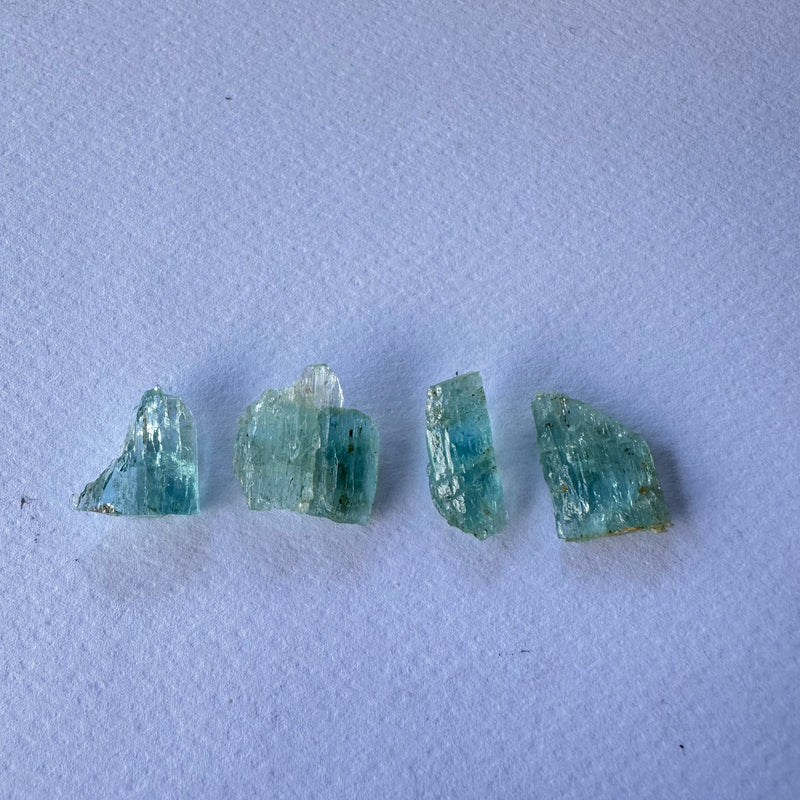 Etched Aquamarine Crystals x4-Tasmanian Jewellery and gemstones-Rare and Beautiful