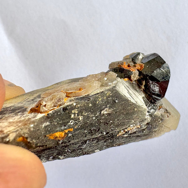 Cassiterite crystal on smokey quartz-Tasmanian Jewellery and gemstones-Rare and Beautiful