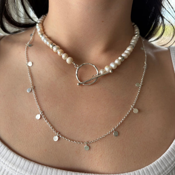 Rounded pearl necklace with sterling silver feature clasp-Tasmanian Jewellery and gemstones-Rare and Beautiful