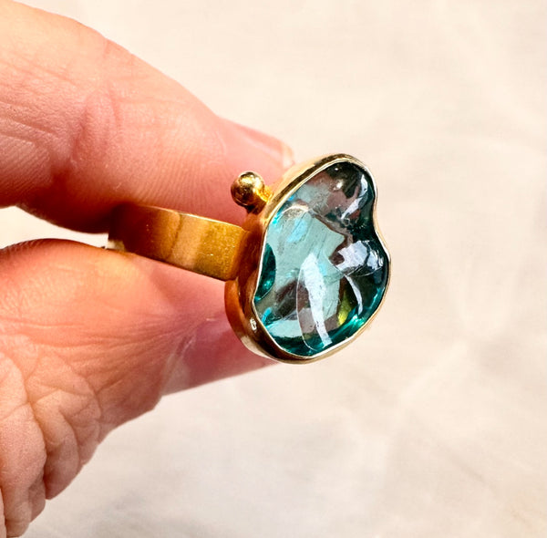 Apatite Pebble Ring-Tasmanian Jewellery and gemstones-Rare and Beautiful