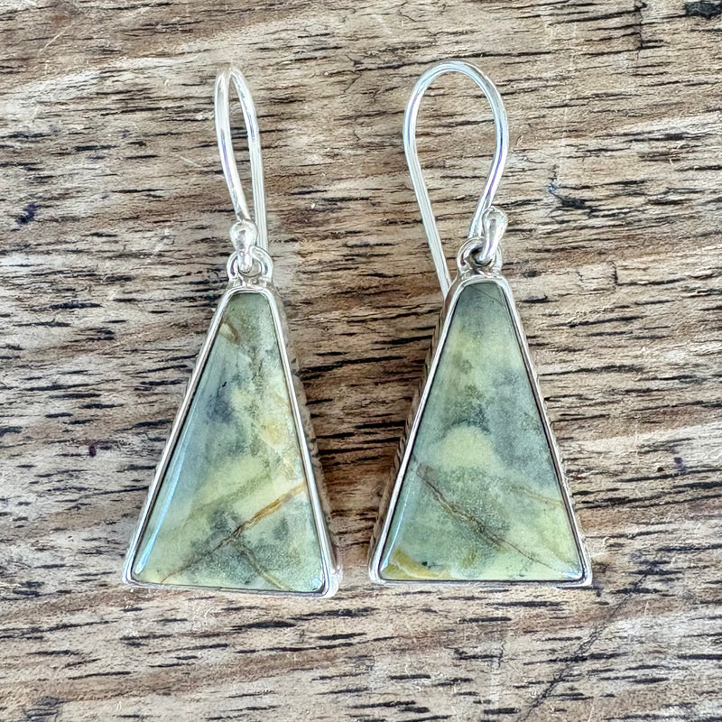Jade drop earrings-Tasmanian Jewellery and gemstones-Rare and Beautiful