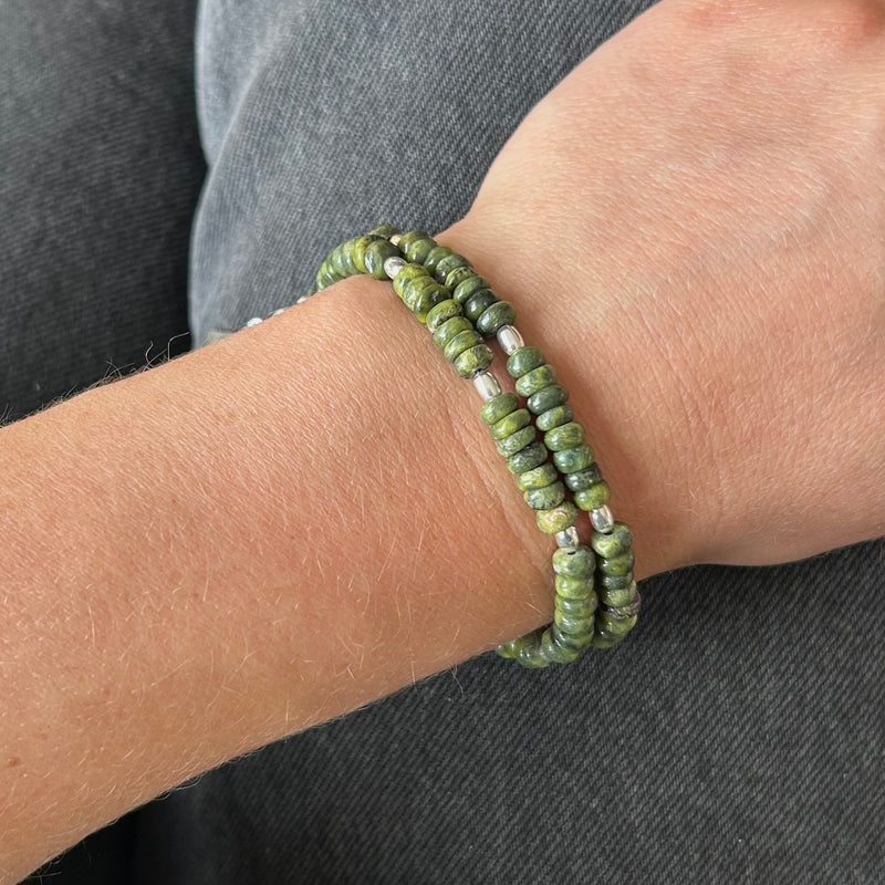 Stichtite and Serpentine beaded bracelet-Tasmanian Jewellery and gemstones-Rare and Beautiful