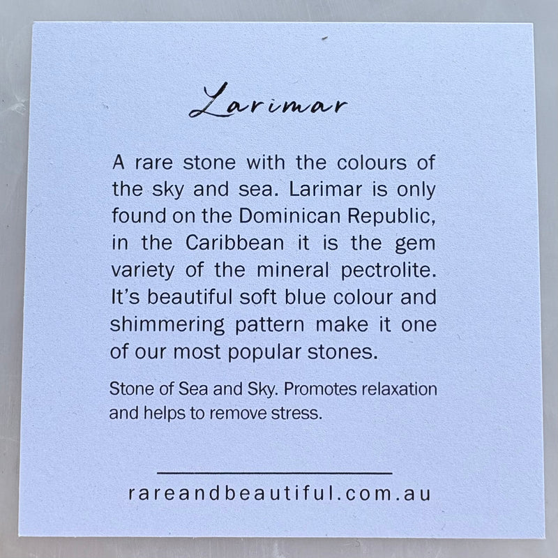 Larimar Pendant-Tasmanian Jewellery and gemstones-Rare and Beautiful