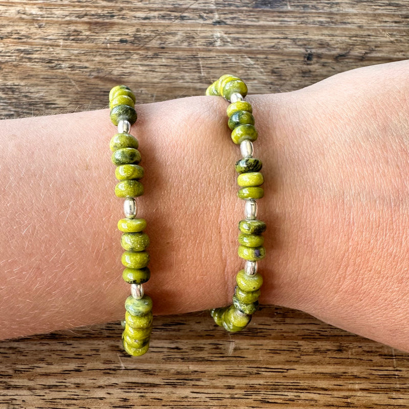 Stichtite and Serpentine beaded bracelet-Tasmanian Jewellery and gemstones-Rare and Beautiful