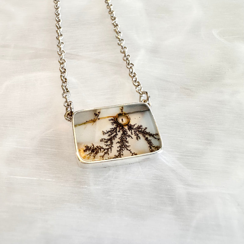 Rectangle Dendrite Necklace-Tasmanian Jewellery and gemstones-Rare and Beautiful